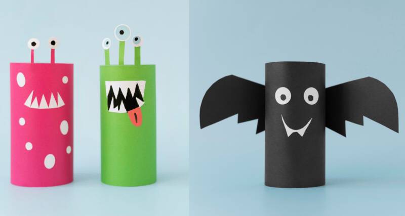 Ozdoby z rolki po papierze toaletowym na Halloween