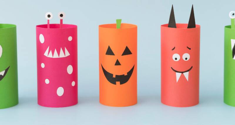 Ozdoby z rolki po papierze toaletowym na Halloween