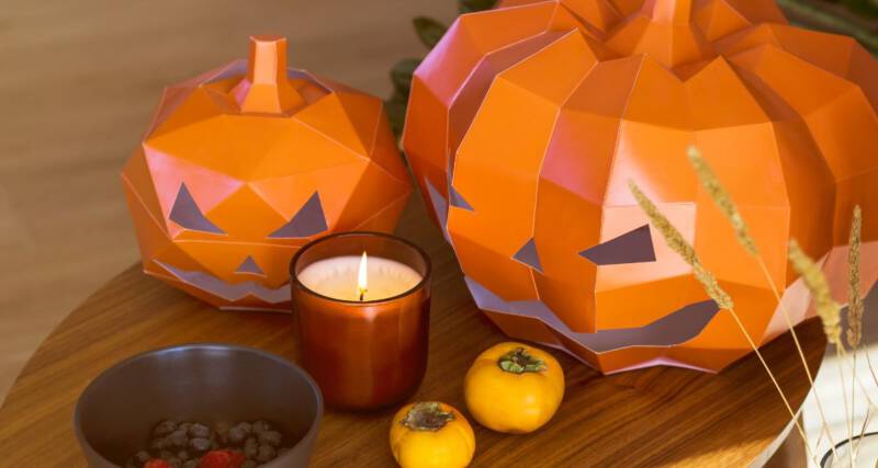 Papierowa dynia na Halloween