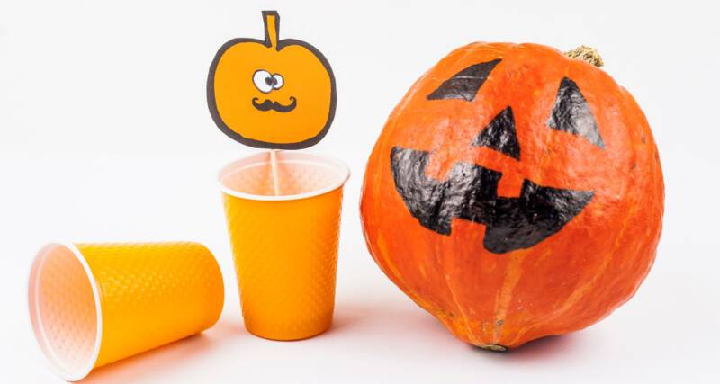 Papierowa dynia na słomkę DIY