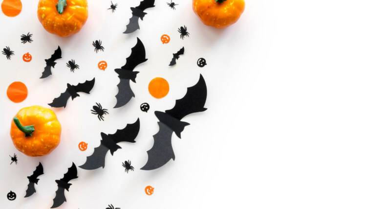 Papierowe pająki i nietoperze Halloween