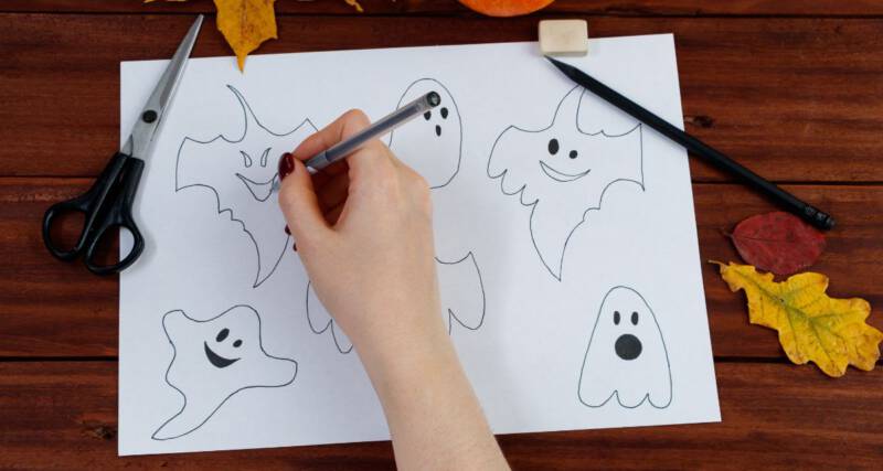 Szablony na dekoracje z papieru na Halloween DIY