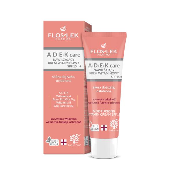 FLOSLEK Pharma, A+D+E+K care, Nawilżający krem witaminowy SPF 15