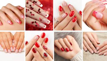 Modne paznokcie luty 2023 - walentynkowy french