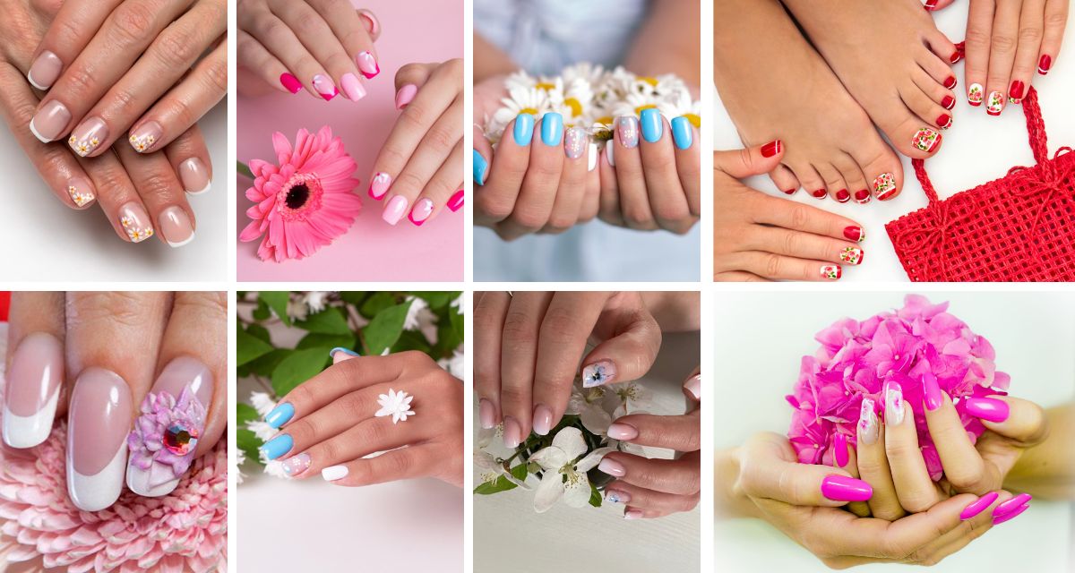 Kwiaty na paznokciach - letnie paznokcie 2023