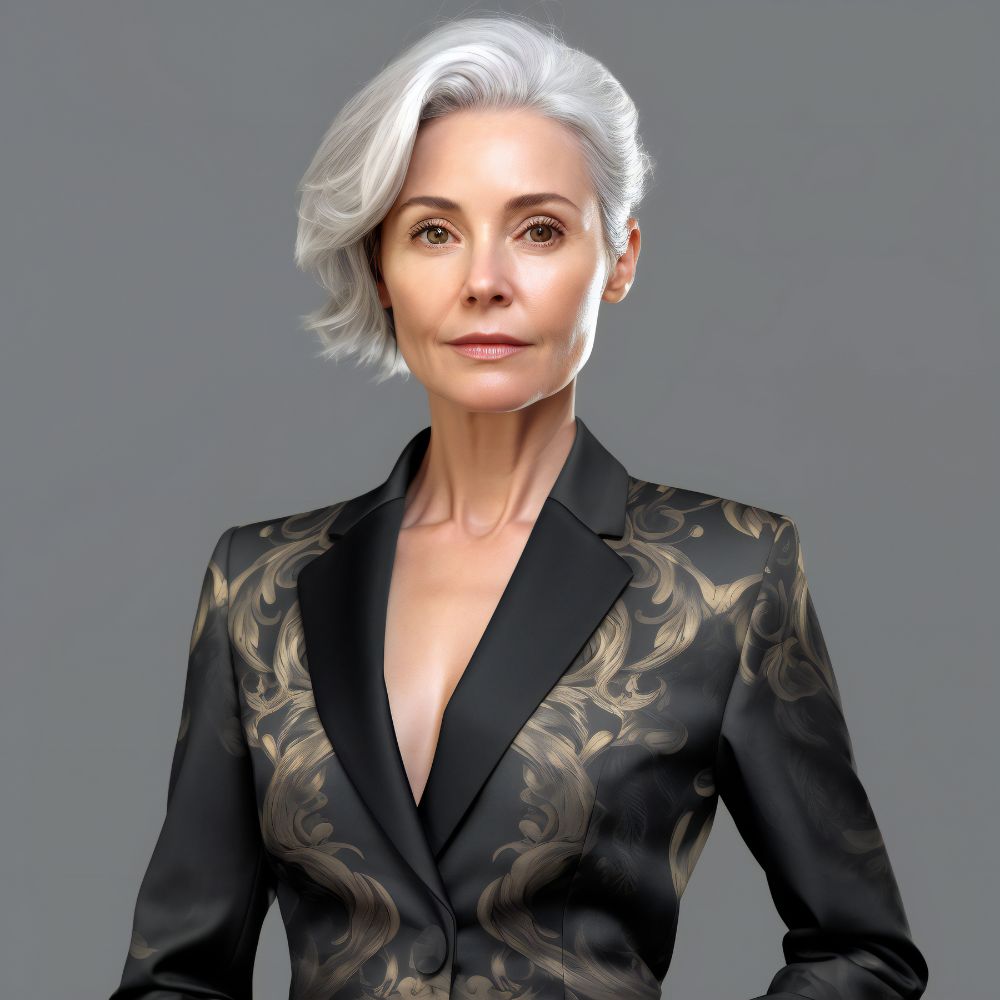 eleganckie uczesanie z krótkimi włosami - fryzury dla mamy pary młodej na wesele