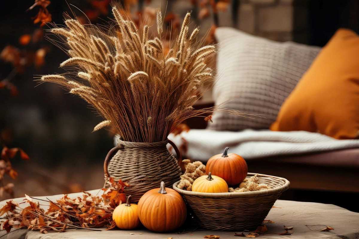 zboża w jesiennej dekoracji wnętrza Freepik zboża w jesiennej dekoracji wnętrza