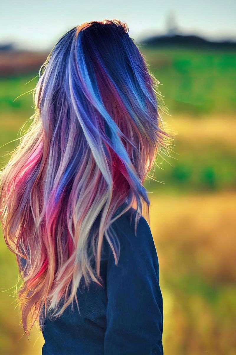 kolorowa fryzura