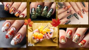 Manicure na jesień z motywem – liście, grzyby, las