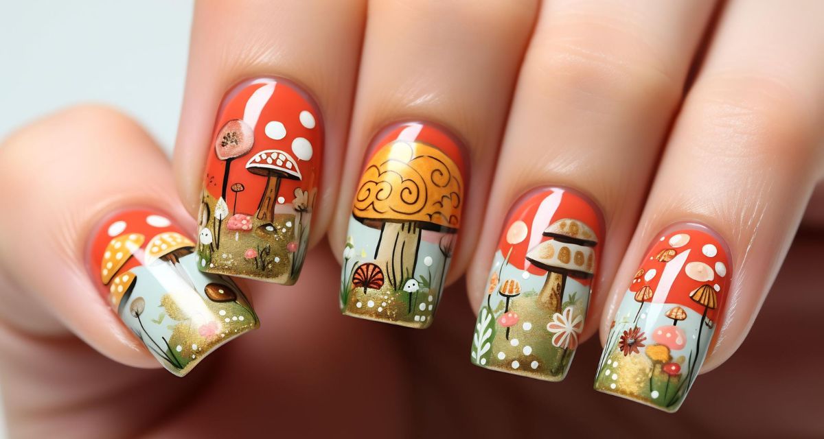manicure z grzybami
