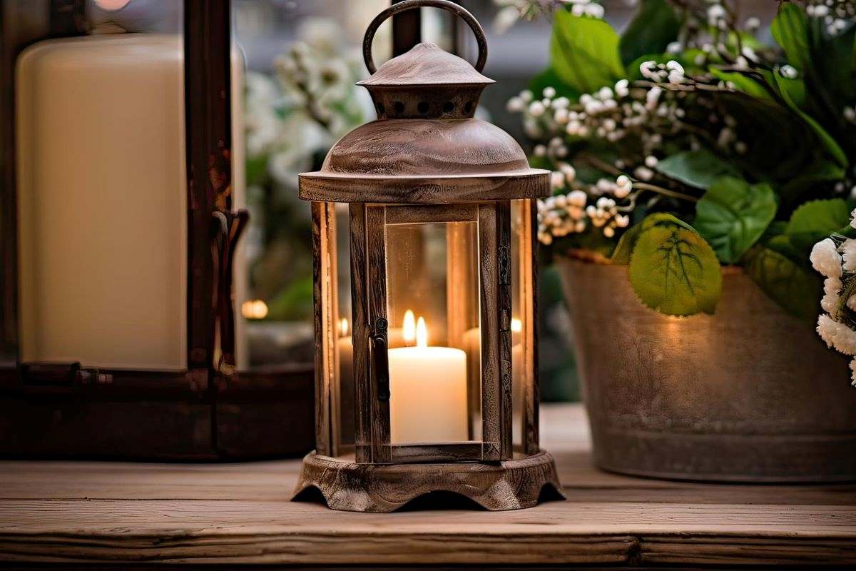 drewniany rustykalny lampion we wnętrzu Freepik drewniany rustykalny lampion we wnętrzu