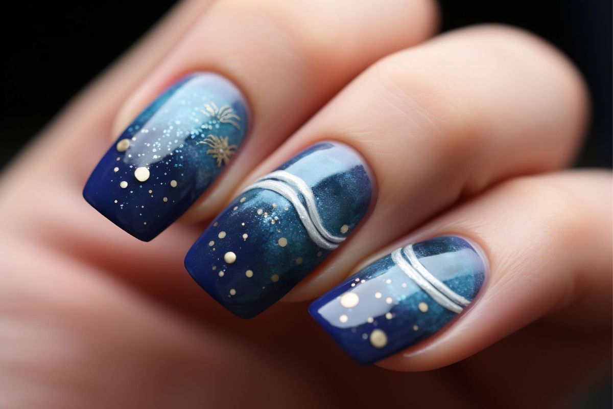 manicure rozgwieżdżone niebo