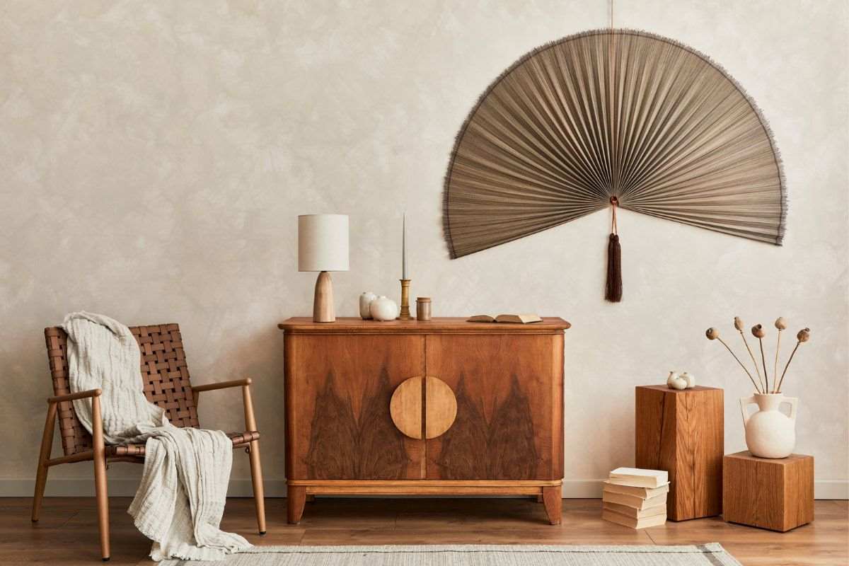 drewniana komoda we wnętrzu Freepik drewniana komoda we wnętrzu