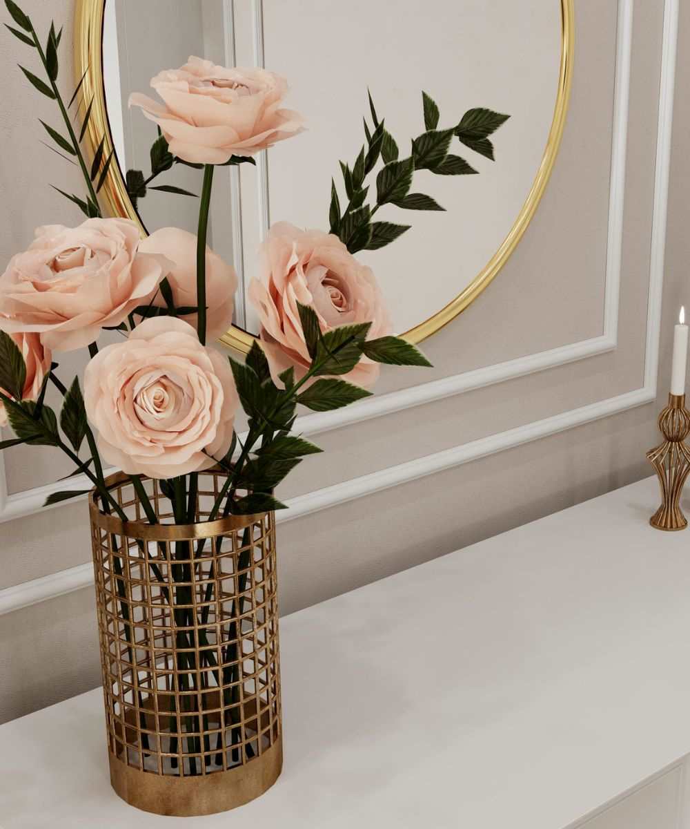 pastelowe kwiaty w wazonie