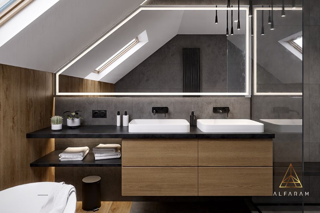 Piaskowane lustro na poddasze