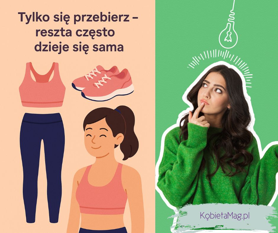 infografika - ubrani do ćwiczenia - motywacja do uprawiania sportu