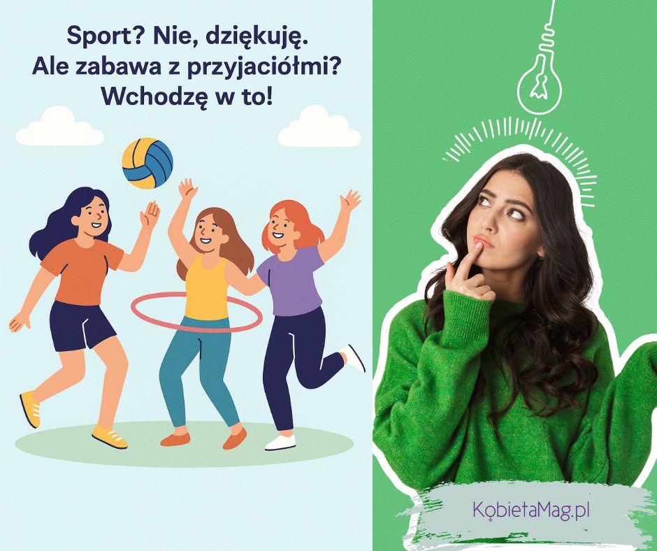 infografika - sport razem z przyjaciółmi - motywacja do ćwiczeń