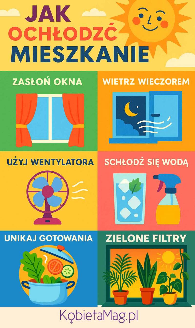 Jak ochłodzić mieszkanie bez klimatyzacji infografika