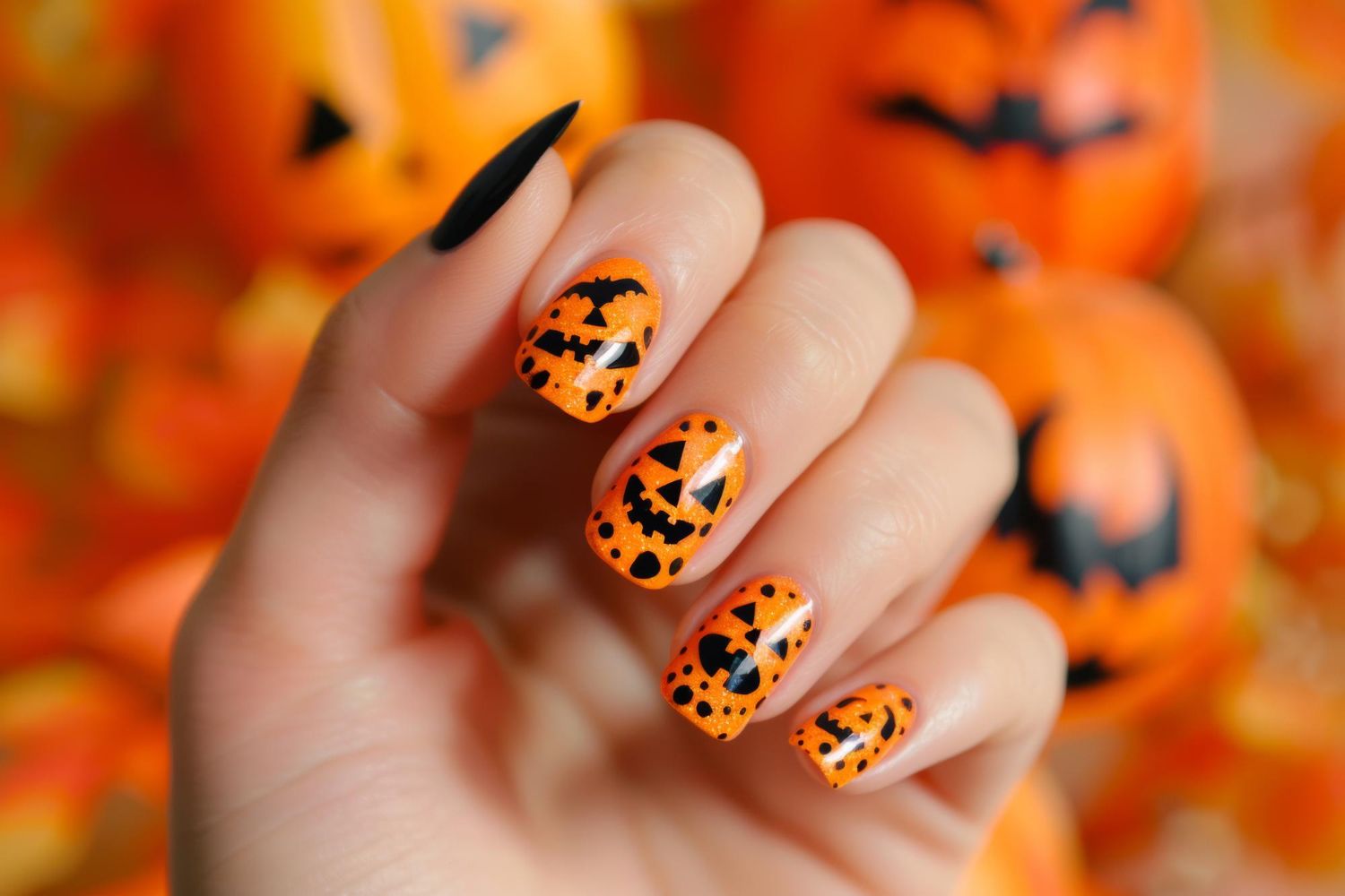 proste paznokcie na halloween
