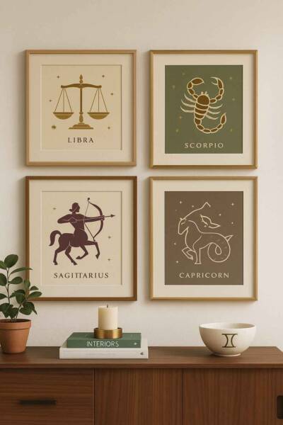 znaki zodiaku wiszące na ścianie