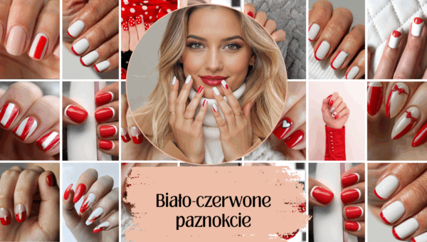 biało czerwone paznokcie 2025 propozycje wzorów