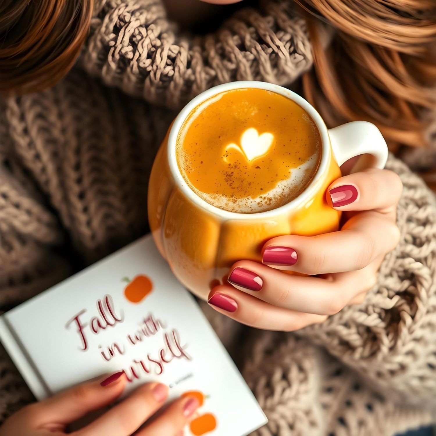 Kolaż dłoni – paleta jesiennych beży i brązów