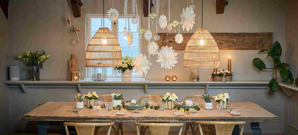 nakrycie stołu wigilię w stylu skandynawskim