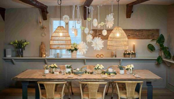 nakrycie stołu wigilię w stylu skandynawskim