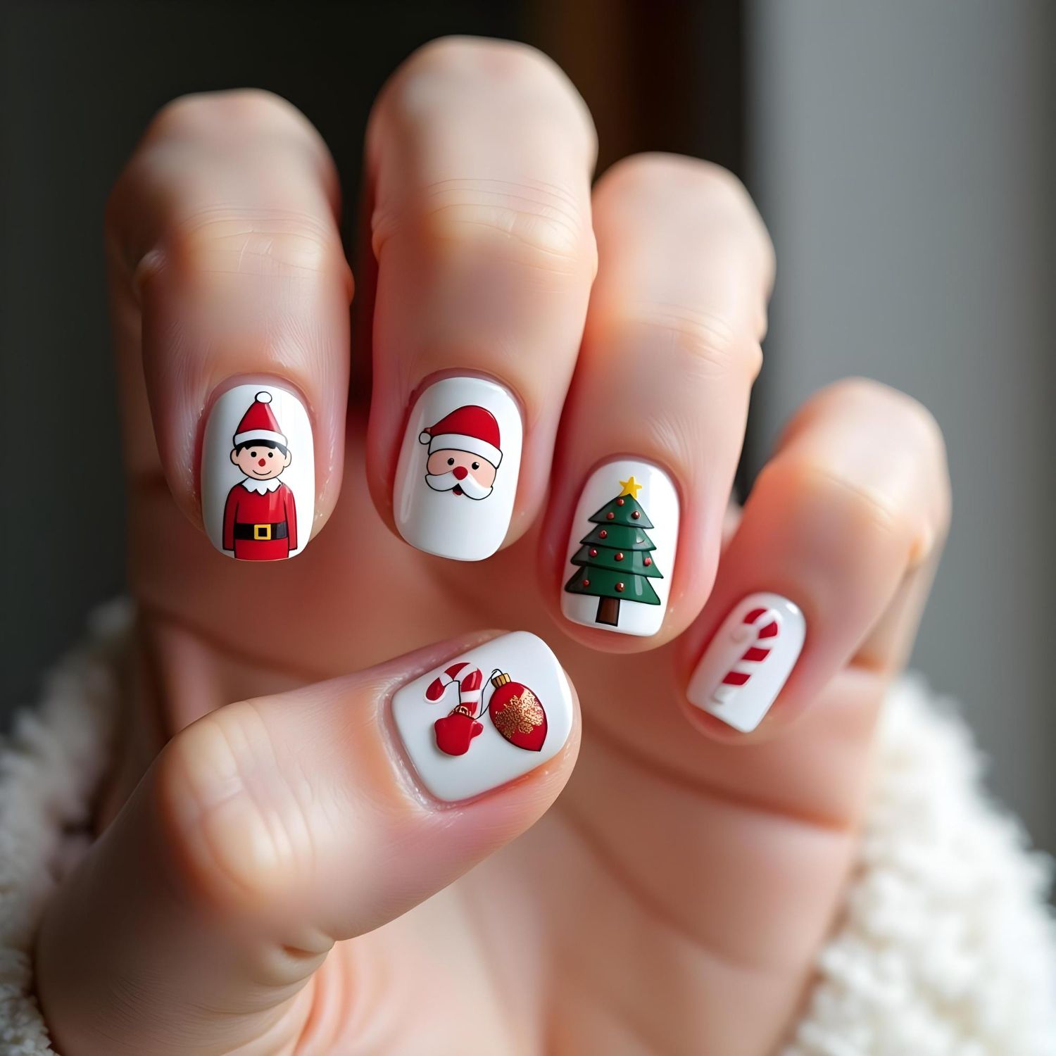 paznokcie na Mikołaja