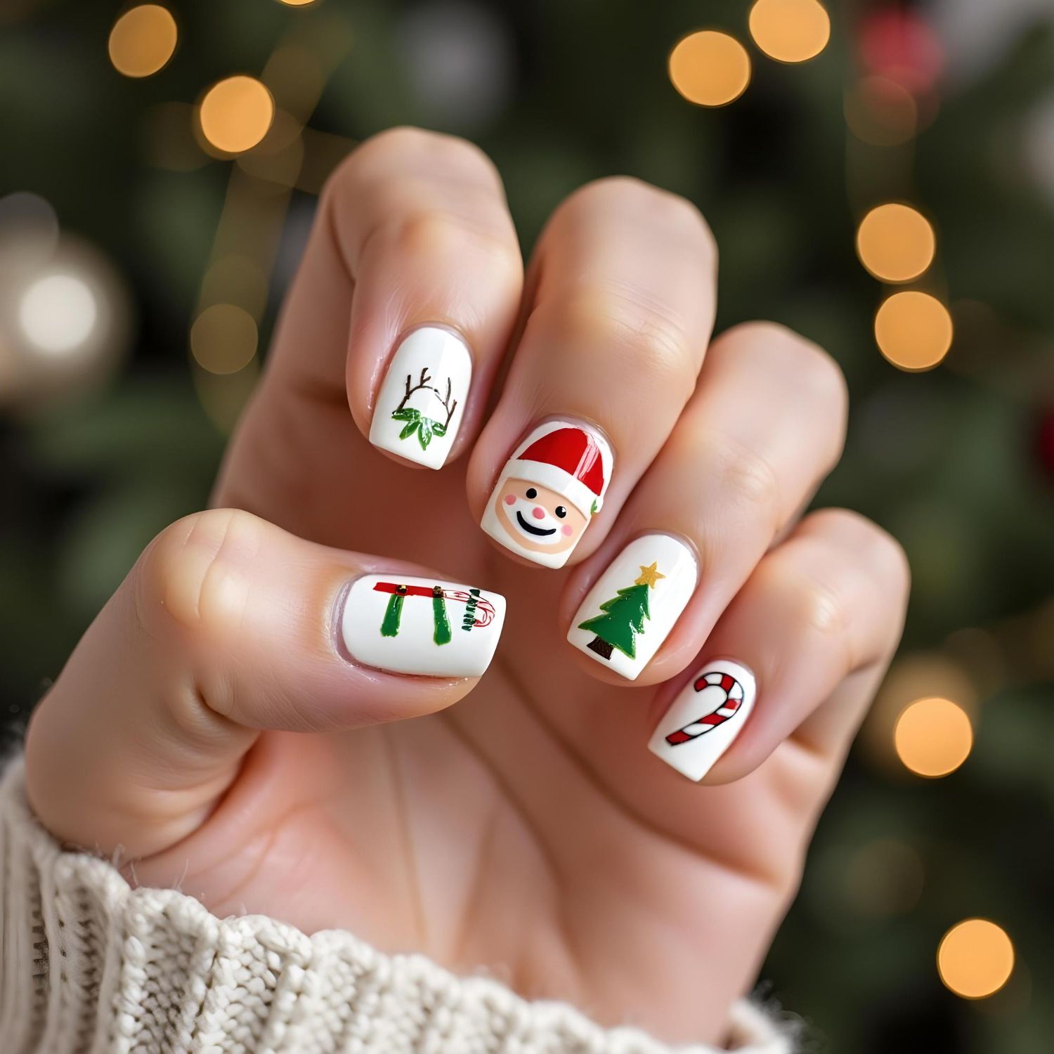 Paznokcie z podobizna Mikołaja