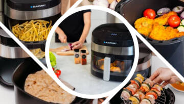 Air fryer BLAUPUNKT AFD722 – 7 zastosowań w kuchni: warzywa, łosoś, zapiekanki, pieczywo, suszenie, szaszłyki i pizza