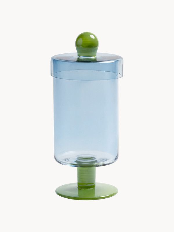 Ręcznie wykonany pojemnik do przechowywania ze szkła Duo – minimalistyczne szkło na słodycze i przekąski