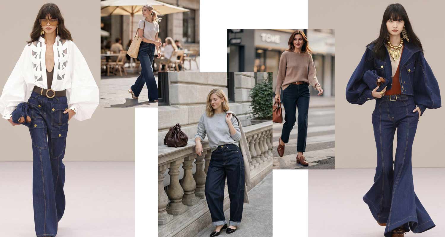 Jeansy w ciemnym indygo – modne stylizacje 2026, elegancki ciemny denim