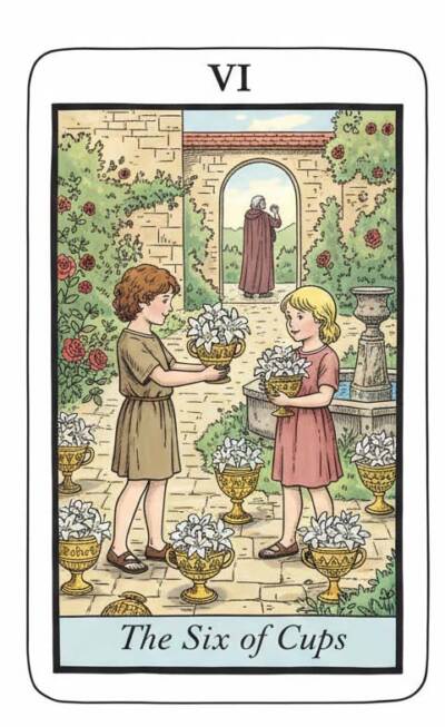 Karta Tarota 6 Kielichów – Rada dla Raka (kojenie i proste rytuały) 2–8 lutego 2026