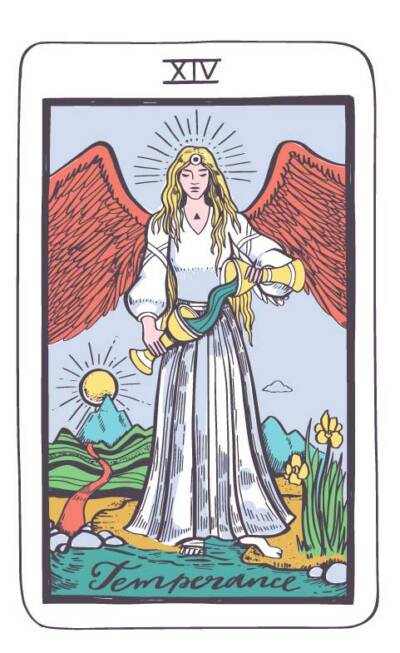 Karta Tarota Umiarkowanie – Rada dla Barana na tydzień 2–8 lutego 2026