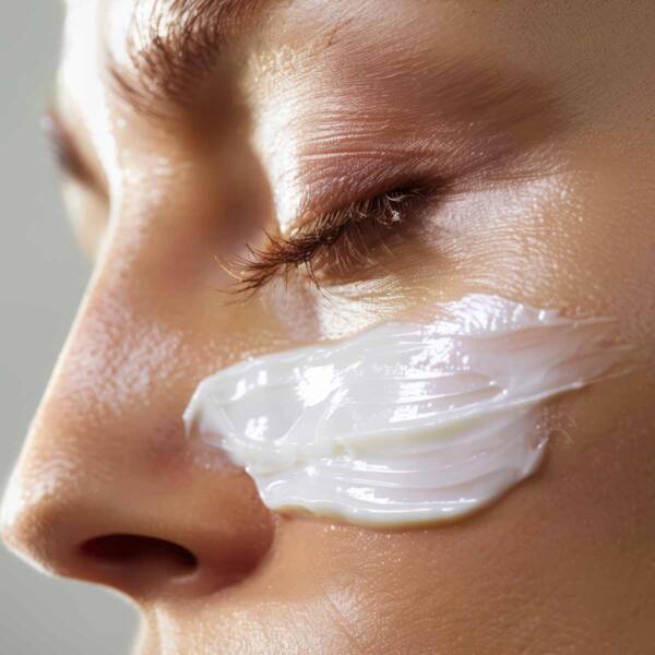 kobieta z kremem na twarzy od sensum mare