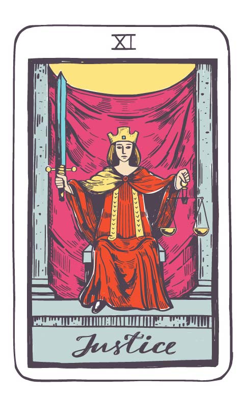 Baran - Sprawiedliwość: horoskop tarota 23 lutego-1 marca 2026 (karta rady)