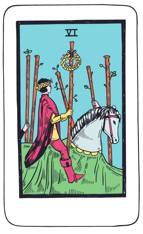 Ryby – 6 Buław (karta rady) tarot 2-8 marca 2026: wyjście z ukrycia, pokazanie talentu, sukces i widoczność, odwaga w autoprezentacji i docenienie siebie