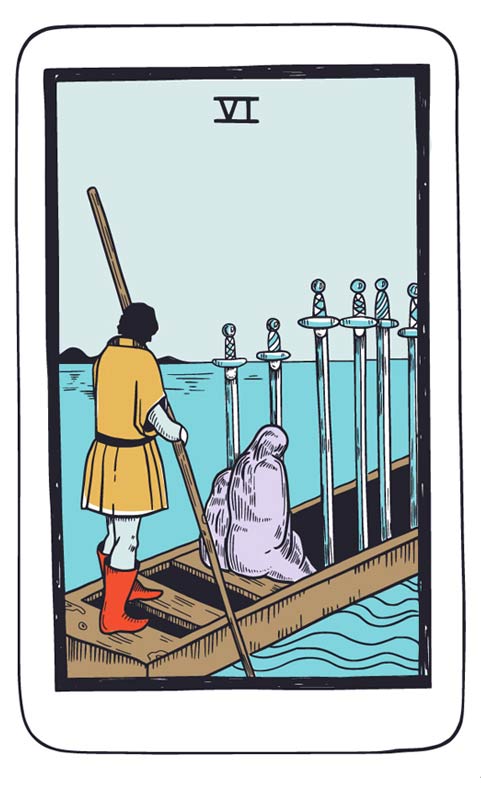 Bliźnięta - Karta Rady 6 Mieczy: odcinanie się od problemów