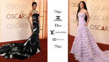 Logotypy Chanel, Dior, Louis Vuitton i Gucci - domy mody, które zdominowały Oscary 2026