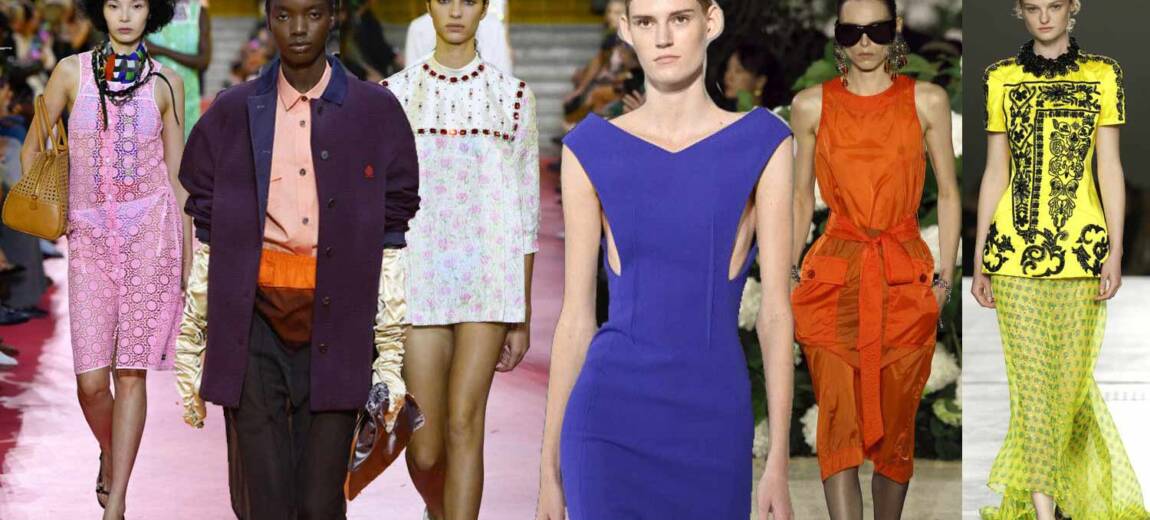 Kolaż modowych stylizacji prezentujących modne kolory na wiosnę i lato 2026