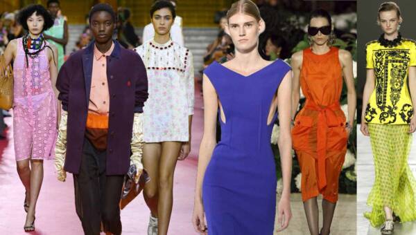 Kolaż modowych stylizacji prezentujących modne kolory na wiosnę i lato 2026