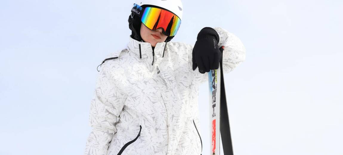 Dopasowana damska kurtka narciarska z paskiem