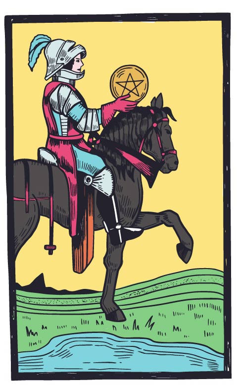 Strzelec – Rycerz Denarów (karta rady) tarot 2-8 marca 2026: konsekwencja, systematyczność, działanie krok po kroku, rutyna, która daje wynik i dowożenie do końca