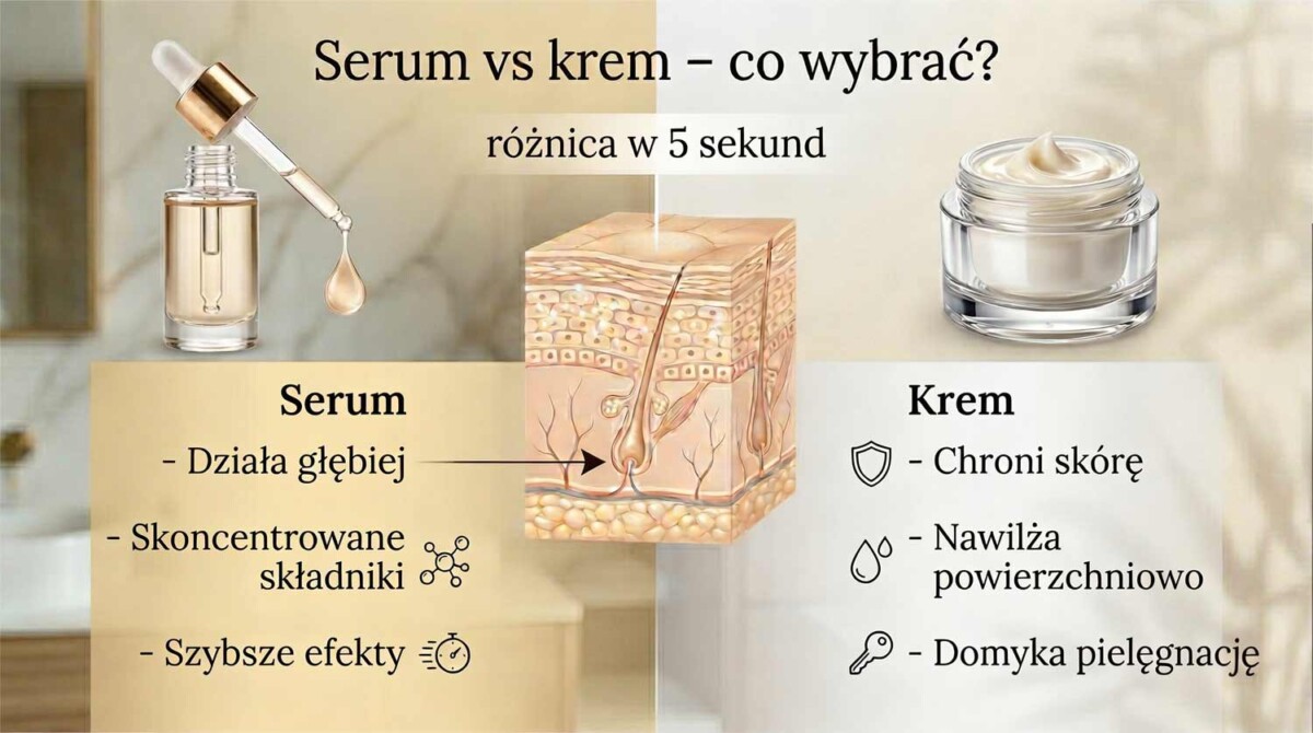 Porównanie serum do twarzy i kremu nawilżającego – różnice w konsystencji i roli w pielęgnacji
