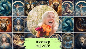 Zestawienie horoskopów na maj 2026 dla wszystkich znaków zodiaku - grafika astrologiczna