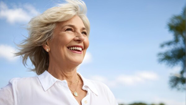 kobieta w średnim wieku ciesząca się życiem