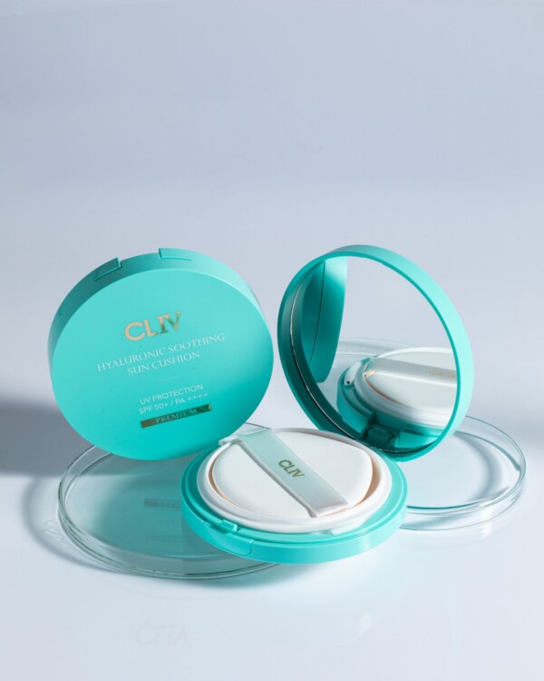 Luksusowy krem z filtrem w poduszce CLIV Hyaluronic Soothing Sun Cushion SPF 50 plus
