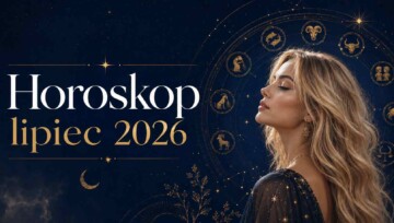 Horoskop miesięczny na lipiec 2026 dla wszystkich znaków zodiaku - letnia grafika astrologiczna