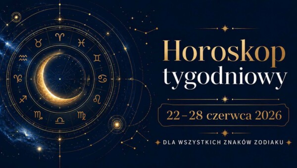 Horoskop tygodniowy od 22 do 28 czerwca 2026 dla wszystkich znaków zodiaku - astrologiczna grafika z motywem zodiaku